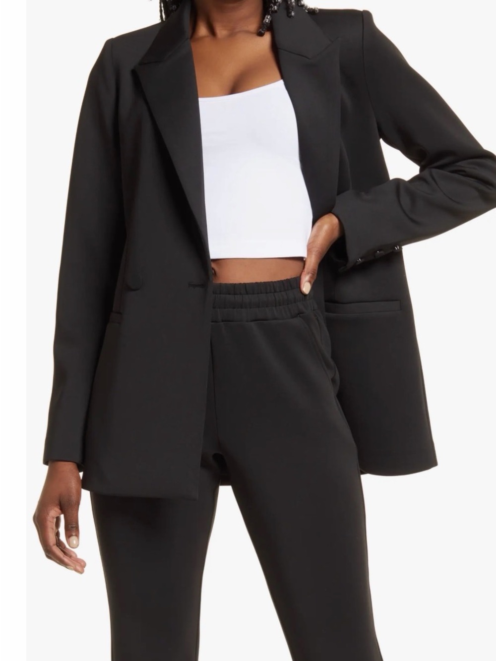 Good American Black Tailored Blazer// Nordstrom// NEW